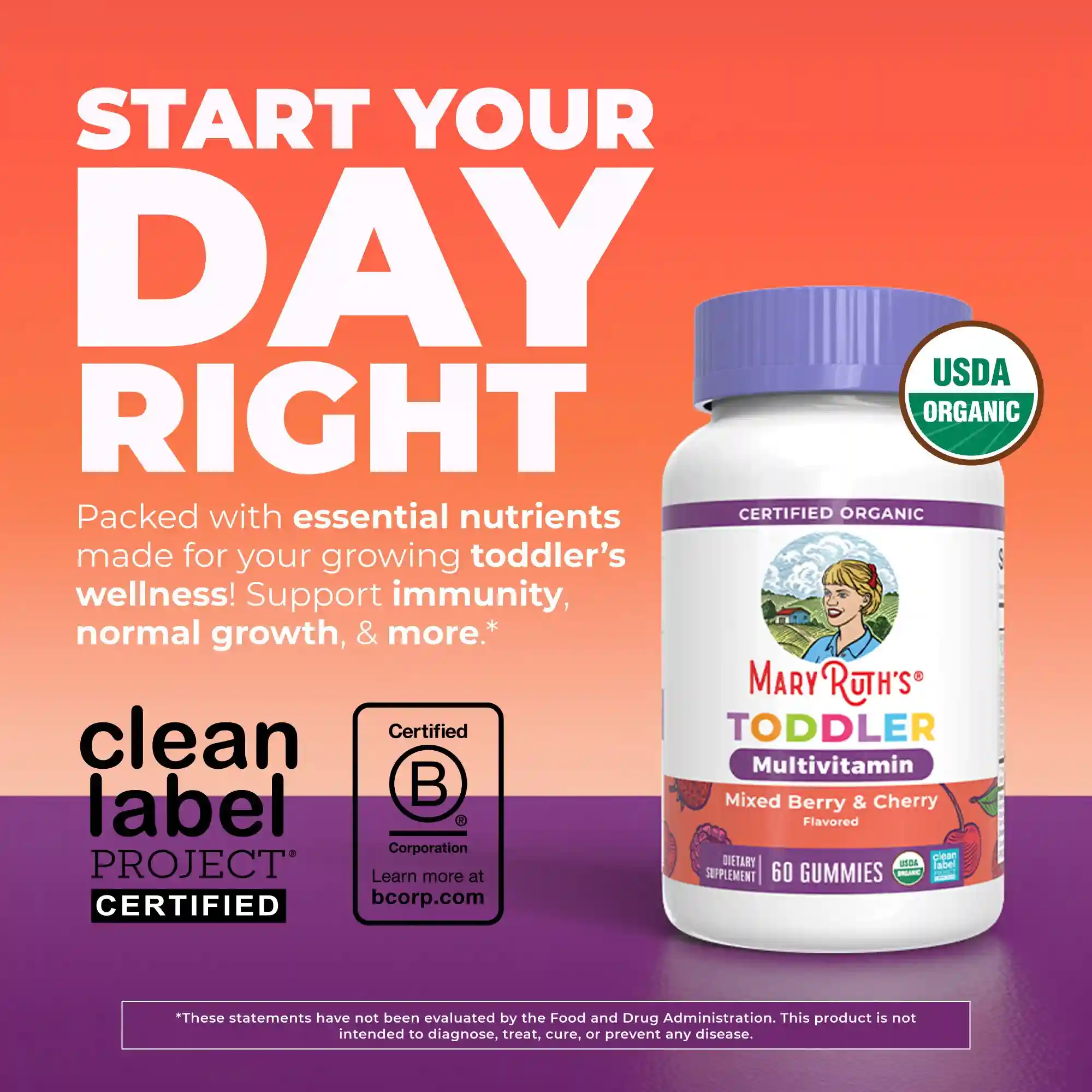 Alternative view of Organic Toddler Multivitamin Gummies