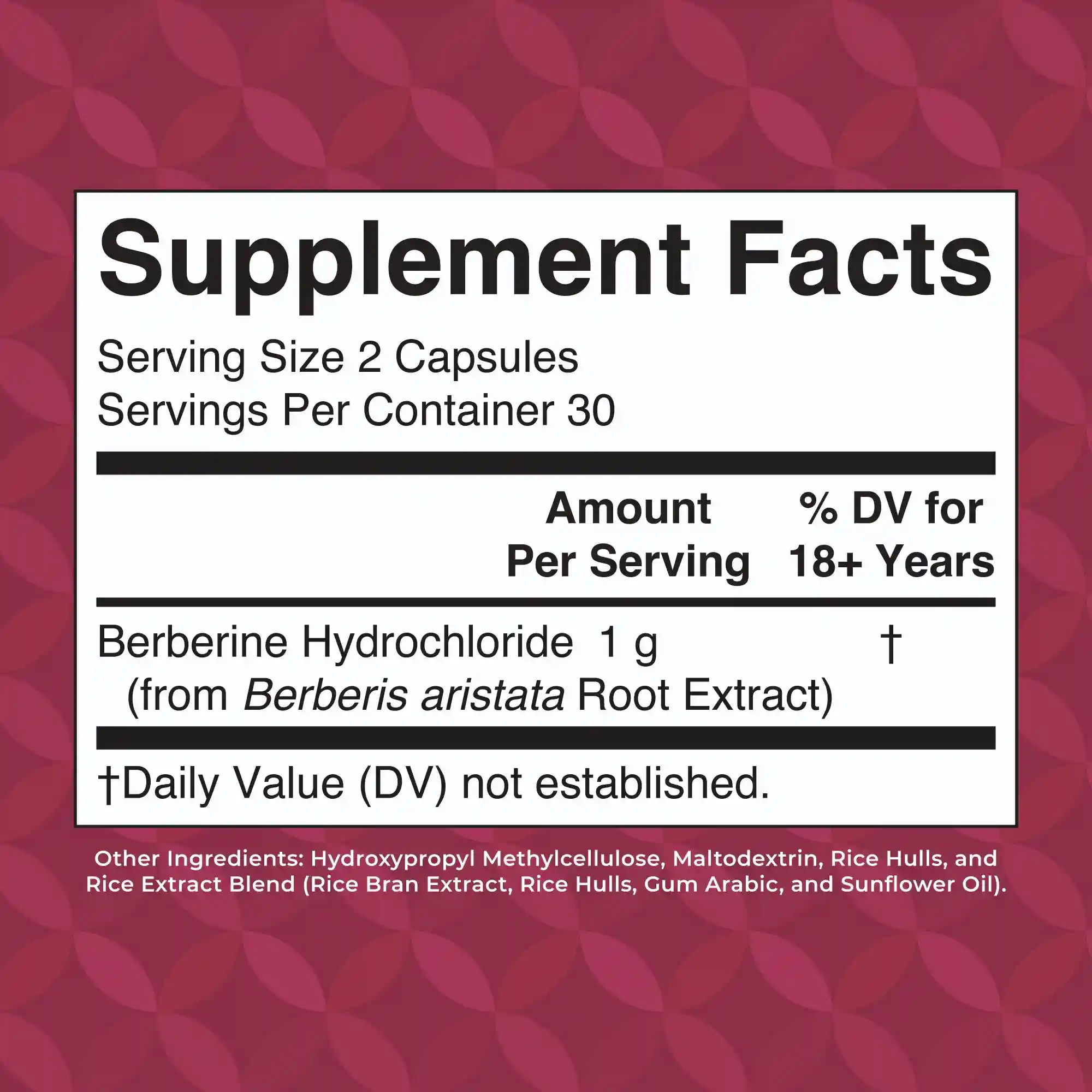 Alternative view of Berberine Capsules