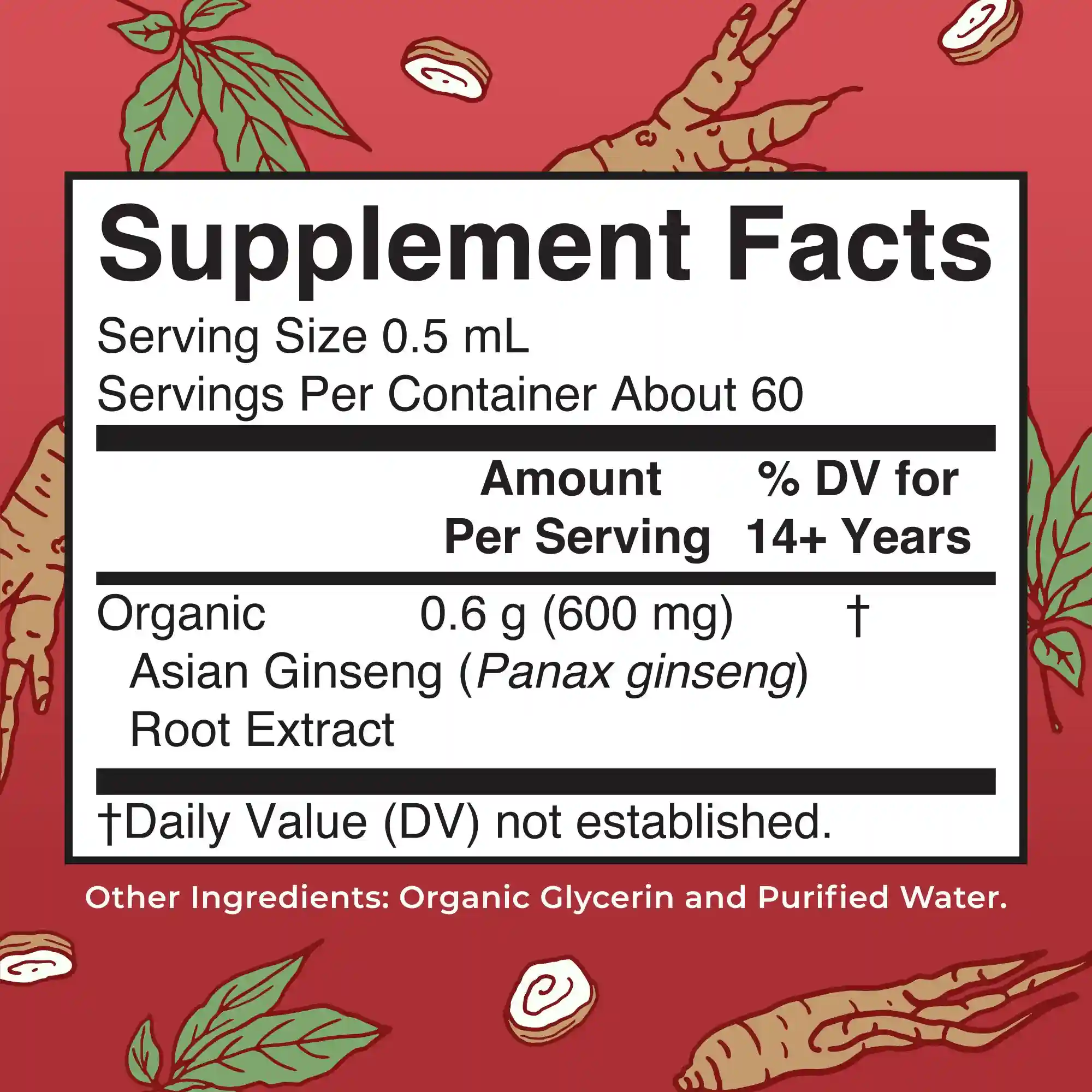 Alternative view of Asian Ginseng Drops, Org, 1 oz