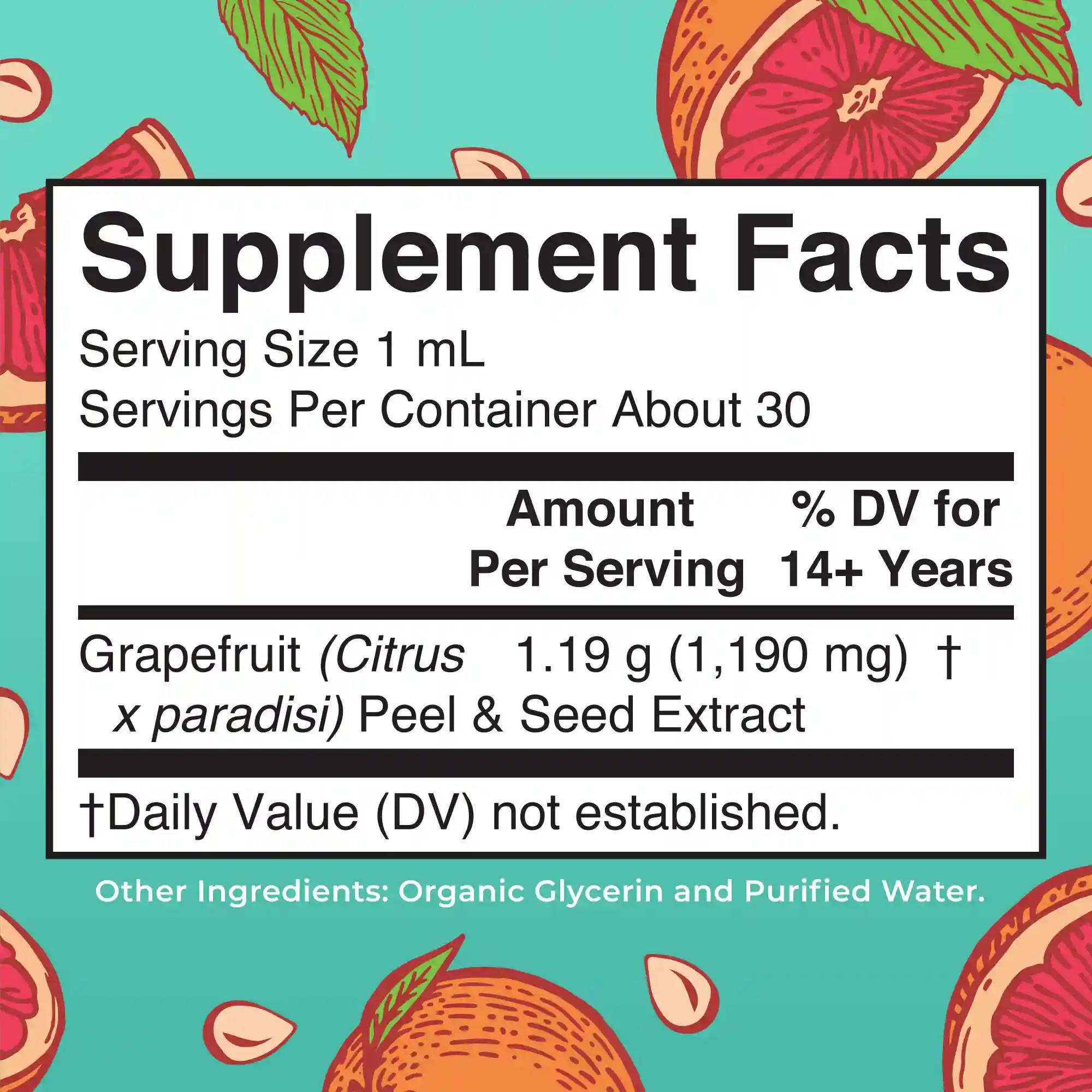 Alternative view of Grapefruit Seed Liquid Drops