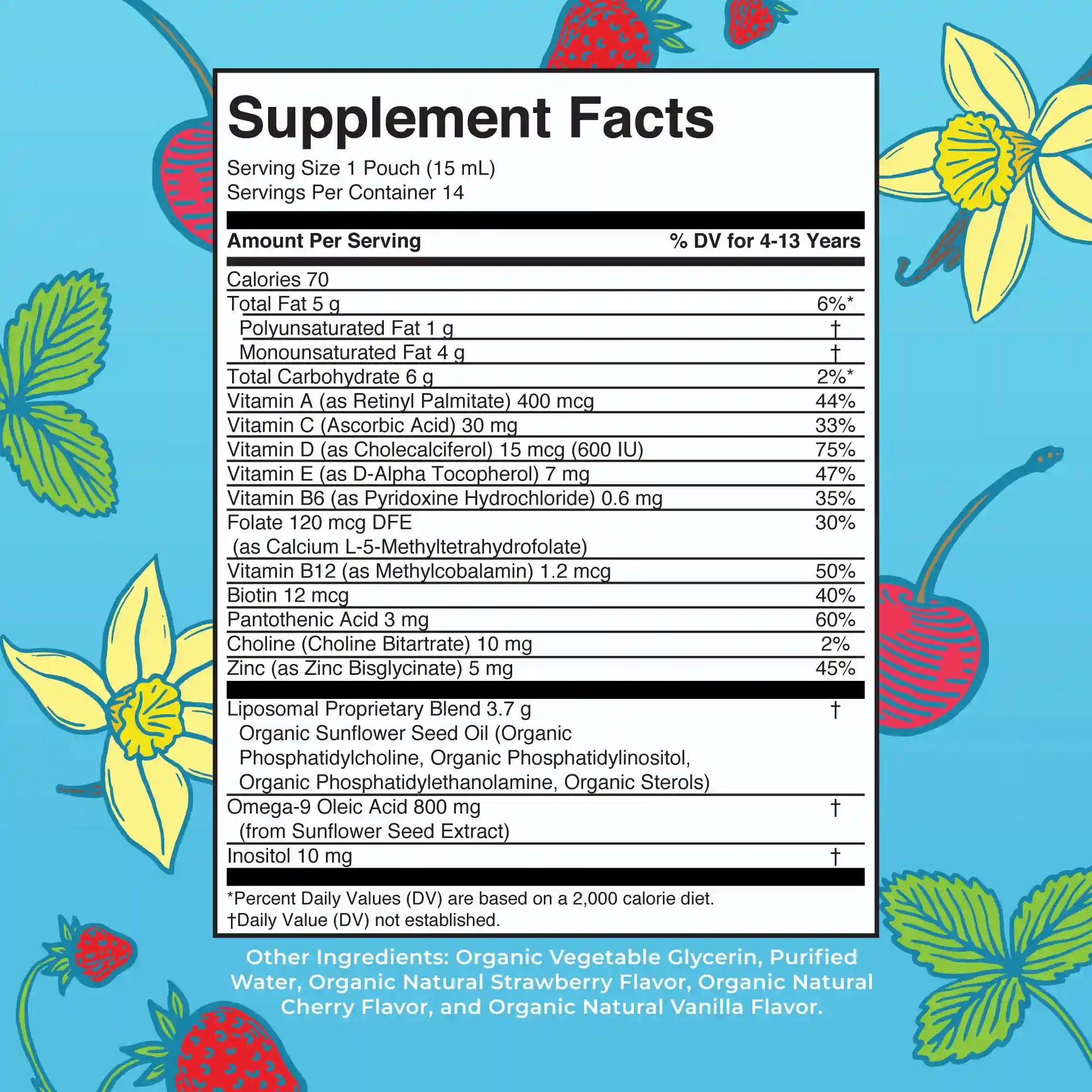Alternative view of Kids Multivitamin Liposomal Pouches