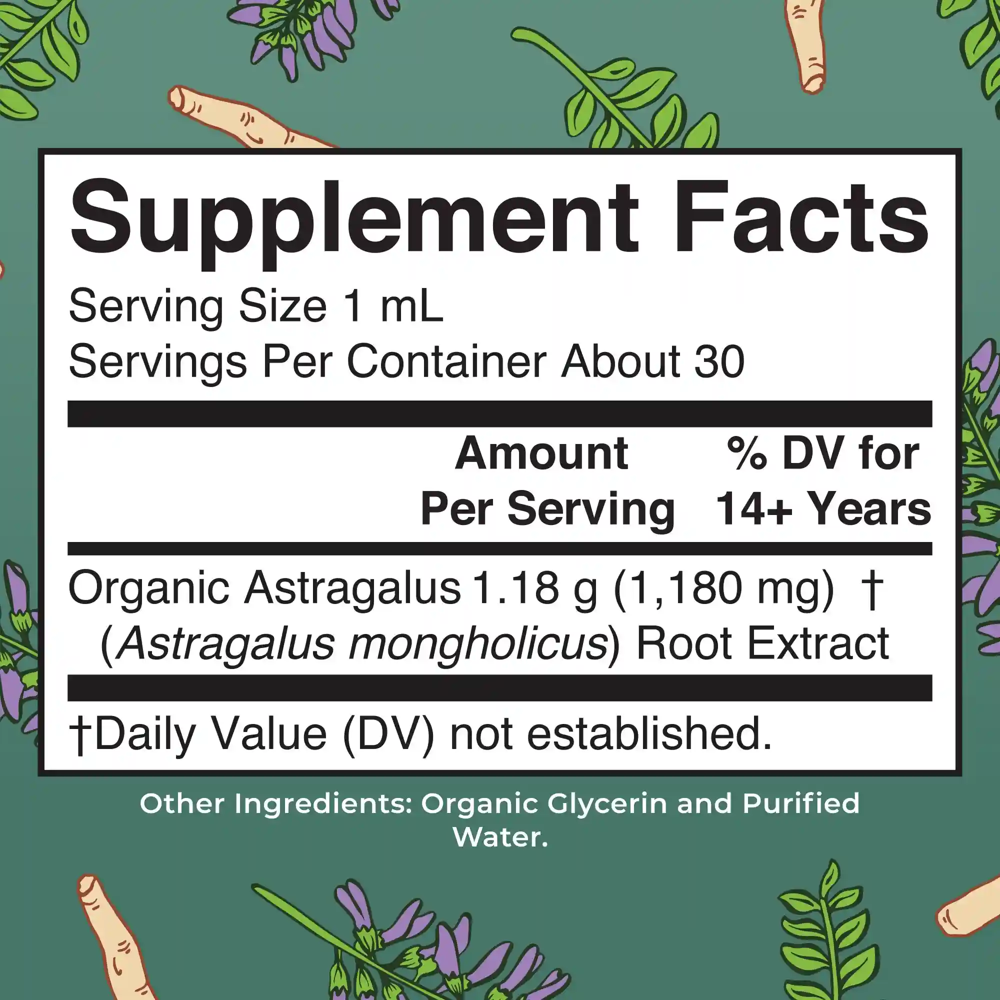 Alternative view of Organic Astragalus Root Herbal Drops
