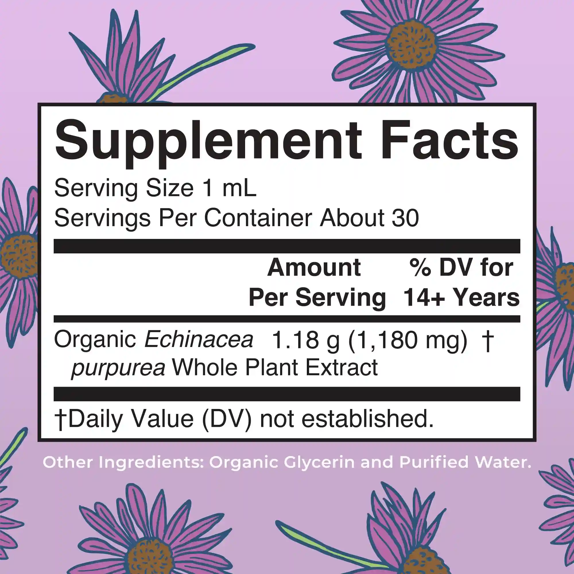 Alternative view of Organic Echinacea Purpurea Herbal Liquid Drops