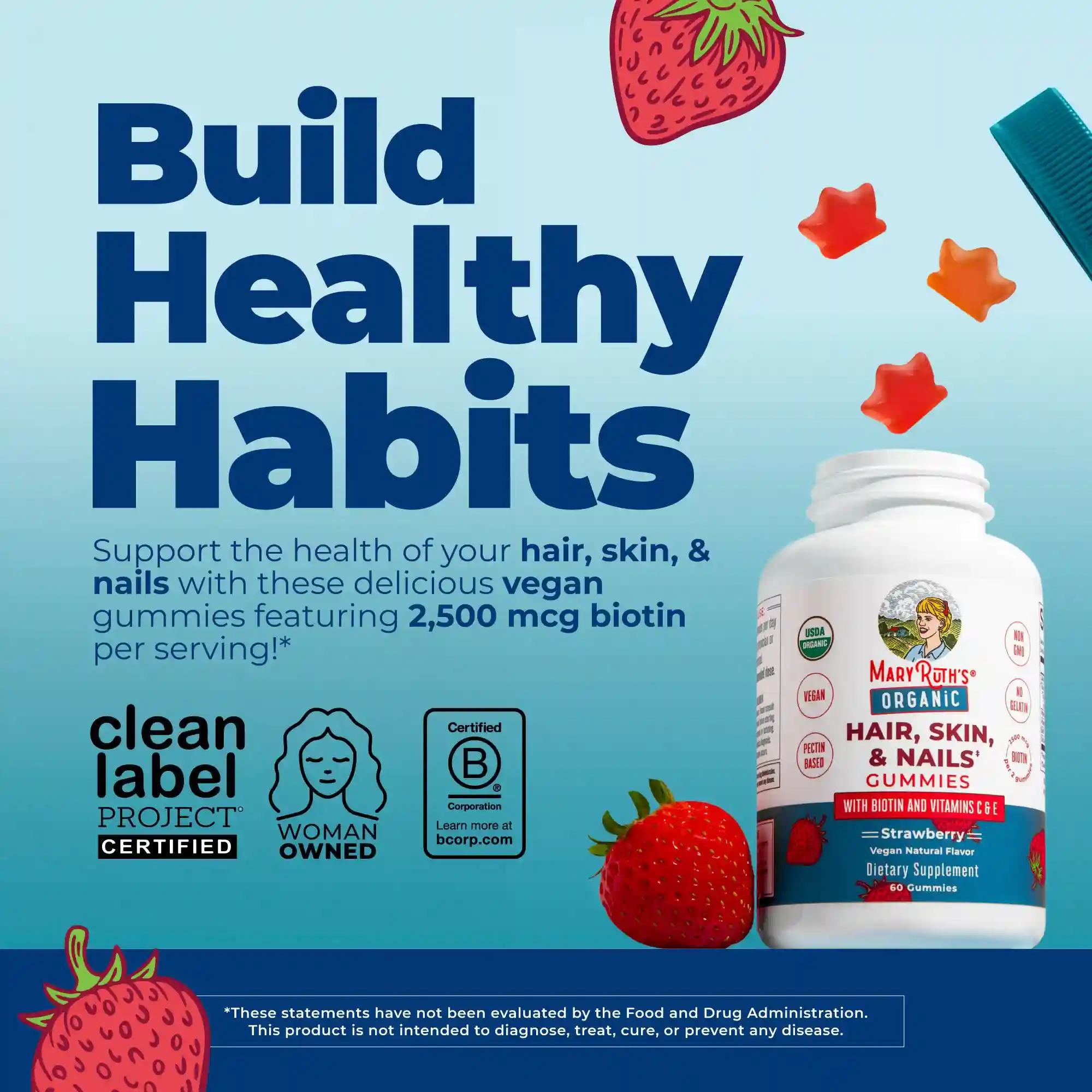 Alternative view of Organic Hair, Skin, & Nails Gummies