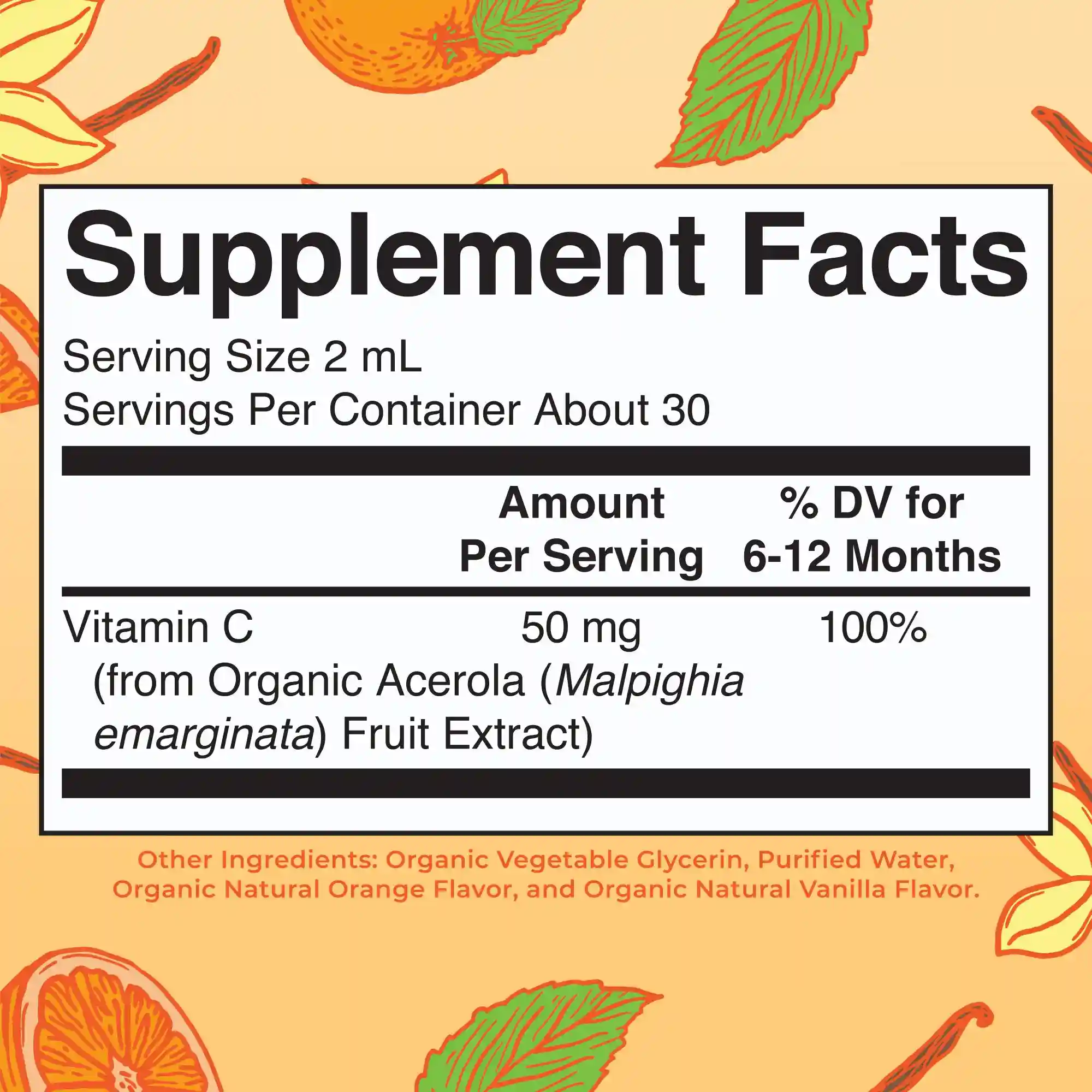 Alternative view of Organic Infants Vitamin C Liquid Drops