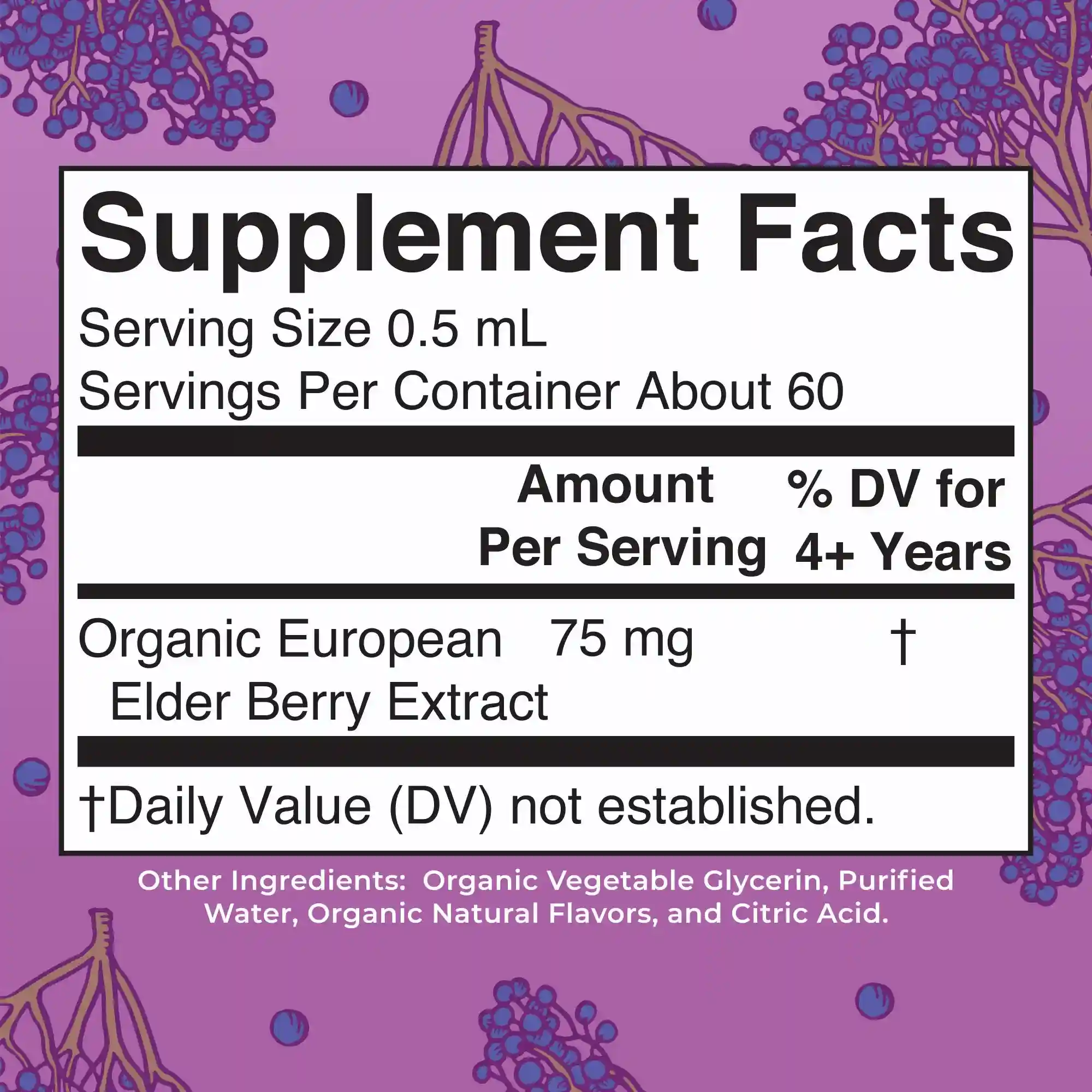 Alternative view of Organic Kids Elderberry Liquid Drops