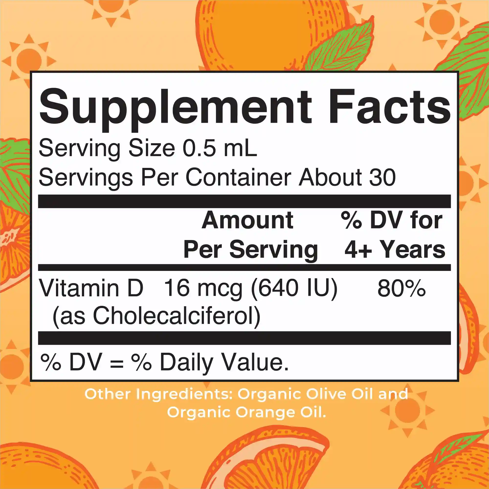 Alternative view of Organic Kids Vitamin D3 Liquid Drops