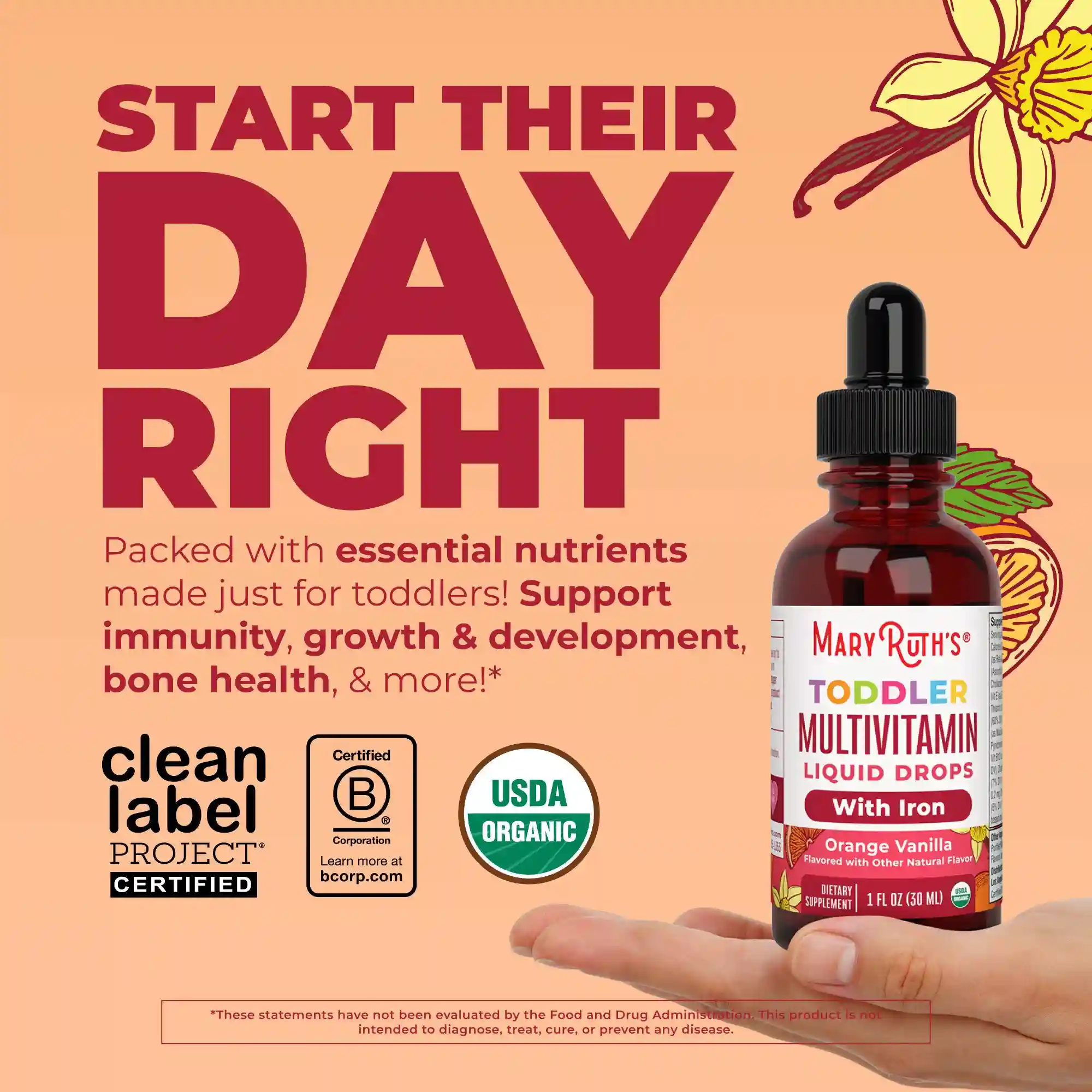Alternative view of Organic Toddler Multivitamin Liquid Drops With Iron