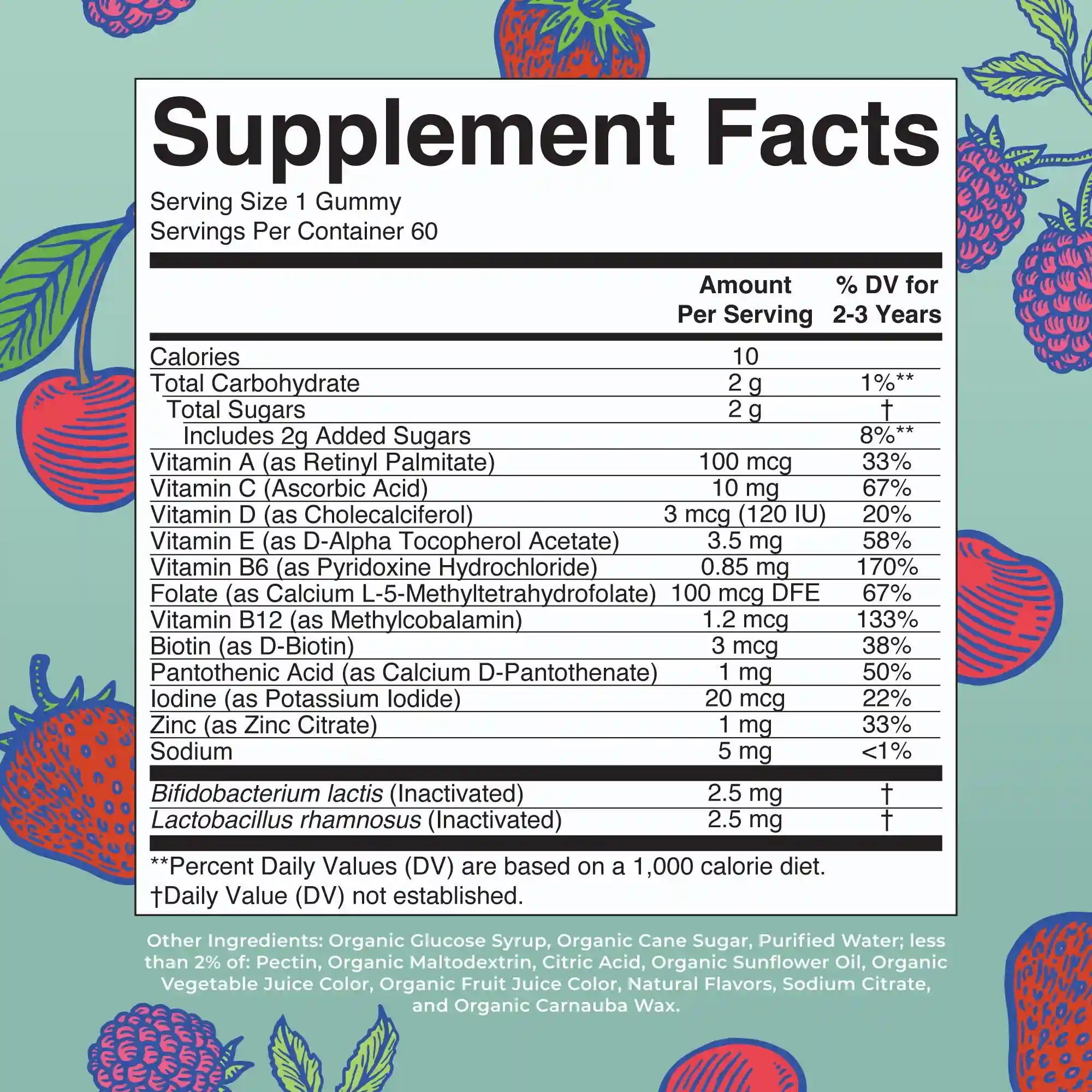 Alternative view of Organic Toddler Multivitamin + Postbiotics Gummies