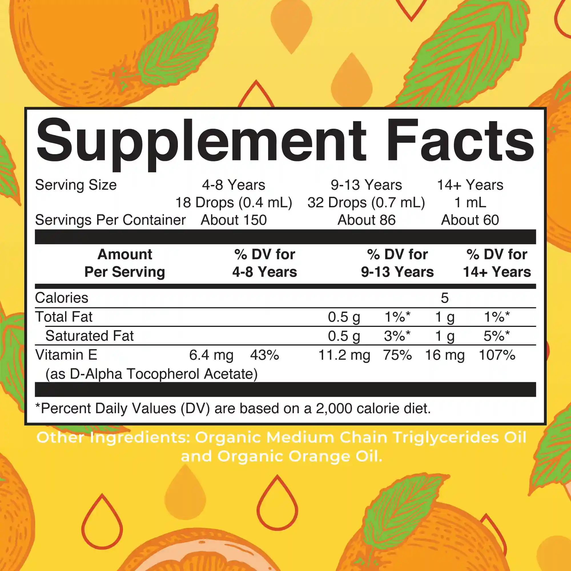 Alternative view of Vitamin E Organic Liquid Drops